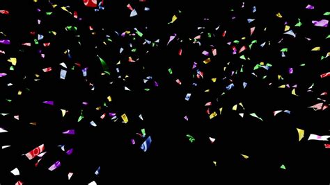 Confetti - 4K - Long - 120 Fps. Colorful Confetti Falling Slowly Over A Black Background. Stock ...