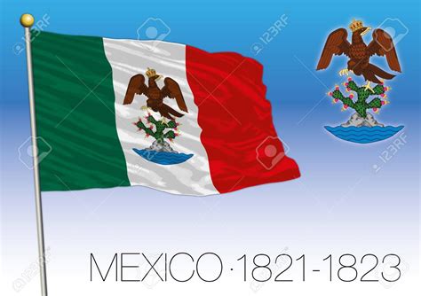 Mexico, historical flag 1821-1823, United Mexican States | Messico, Bandiera, Messicani