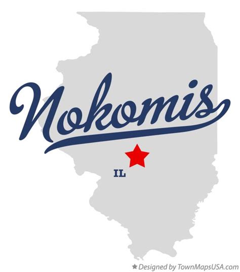 Map of Nokomis, IL, Illinois