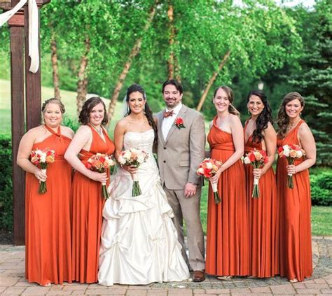 TDY Burnt Orange Maxi / Short Bridesmaid Prom Dress Infinity | Etsy | Orange bridesmaid dresses ...