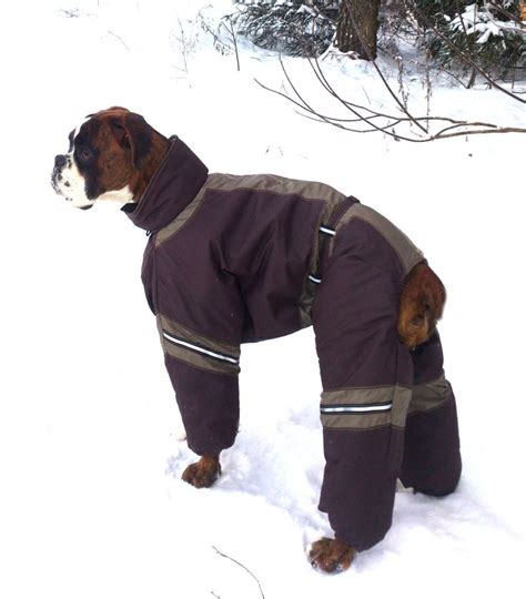 Boxer Dog Snowsuit, Winter Coat for Large Breed | Dog winter clothes, Custom clothes, Dog snowsuit