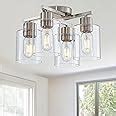 4 Light Semi Flush Mount Ceiling Lights, Modern Brushed Nickel Ceiling ...