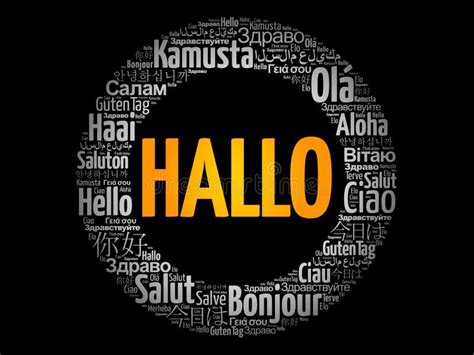 Hallo Hello Greeting in German Word Cloud in Different Languages of the World Stock Image ...