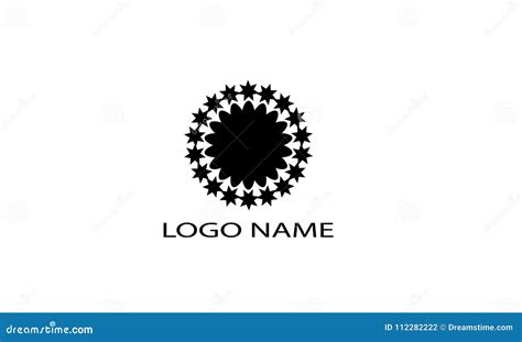 Logo Abstract Circle Black and White Stock Illustration - Illustration ...