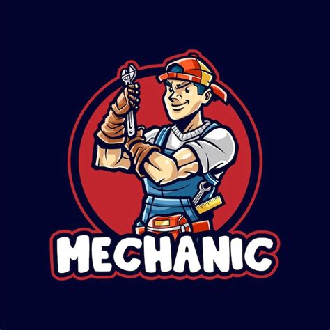 Premium Vector | Mechanic man cartoon mascot logo