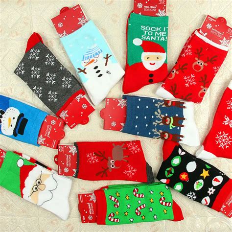 New Arrival Hot Winter Warm Christmas Santa Claus Socks Cartoon Print Long Sock Women Girls Gift ...