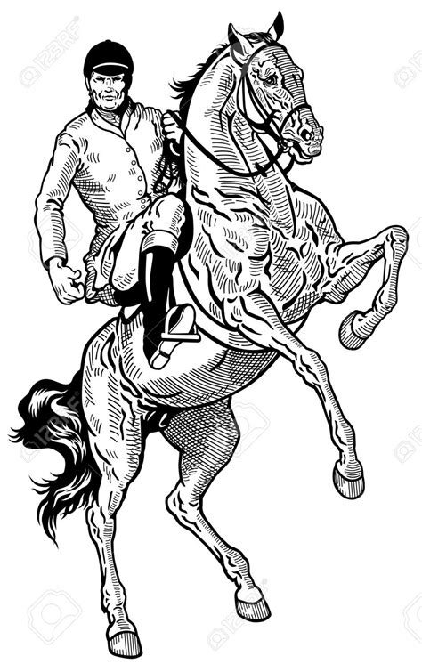 Horse And Rider Drawing at GetDrawings | Free download