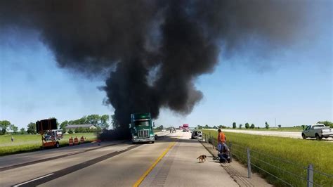 Semi-Truck on Fire on Southbound I-55 | WRSP