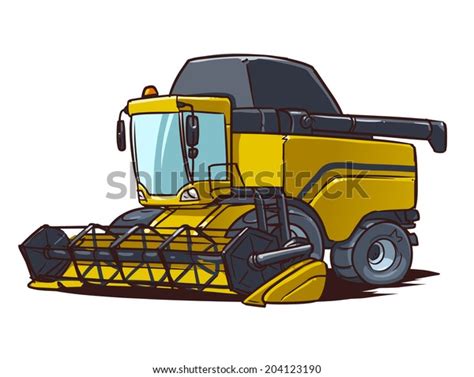 Harvester Combine Cartoon Illustration Stock Vector (Royalty Free) 204123190