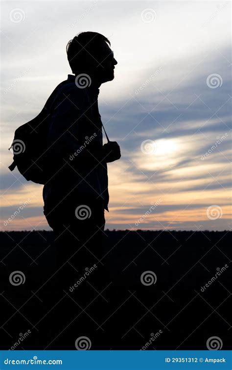 Silhouette of a Man with a Camera Stock Photo - Image of silhouette, atmospheric: 29351312