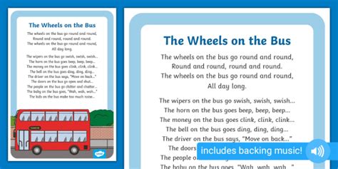 Nursery Rhymes Wheels on the Bus Printable Display Poster