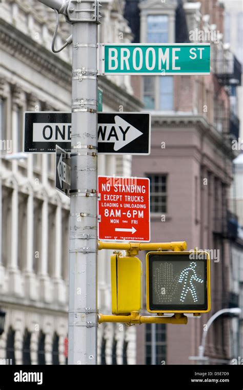 New York City street and traffic signs Stock Photo - Alamy