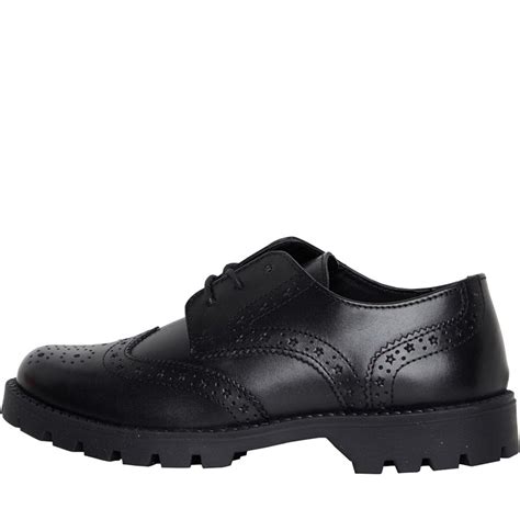 Buy Fluid Junior Girls Leather Lace Up School Shoes Black