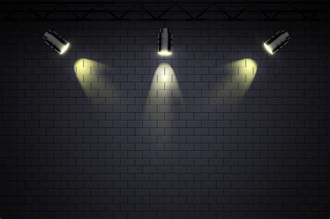 Free Vector | Brick wall with spot lights wallpaper