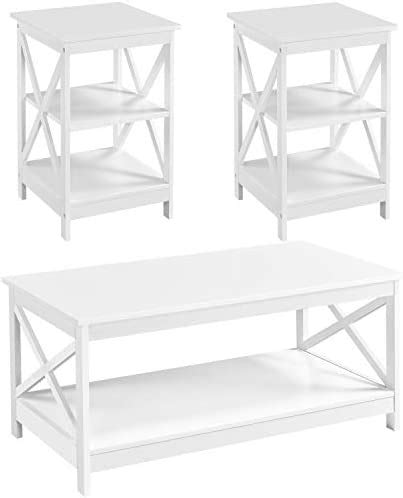 Amazon.com: Yaheetech Modern Living Room 3 Pieces Table Sets, Lift Top Coffee Table and End ...