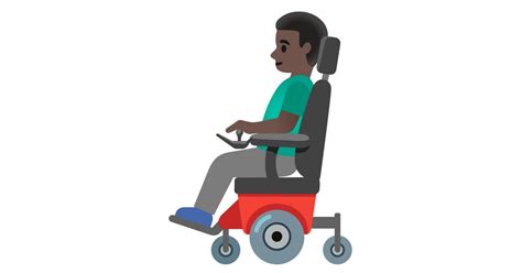 👨🏿‍🦼 Man In Motorized Wheelchair: Dark Skin Tone Emoji