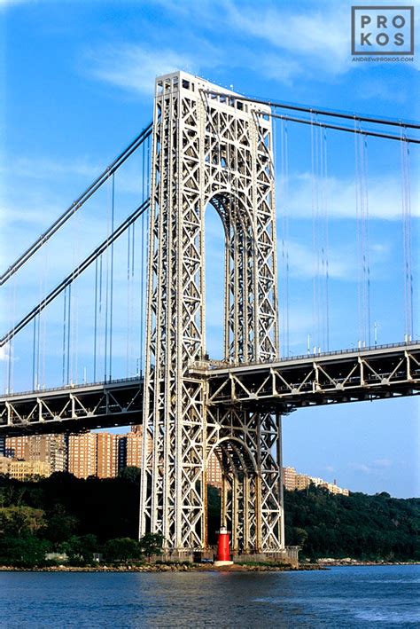 View of the George Washington Bridge - Framed Photograph by Andrew Prokos