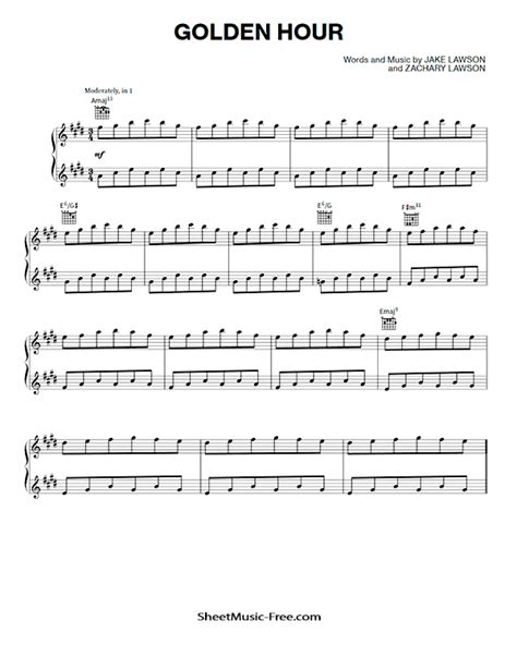 Golden Hour Sheet Music JVKE - ♪ SHEETMUSIC-FREE.COM Piano Sheet Music Pdf, Free Piano Sheets ...