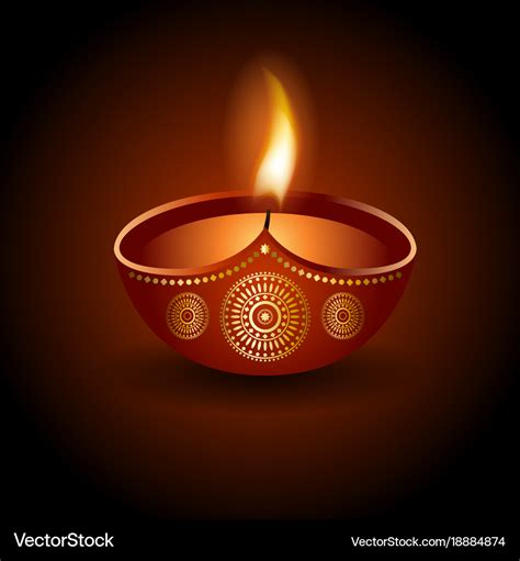 Graphic of burning diya of diwali celebration Vector Image