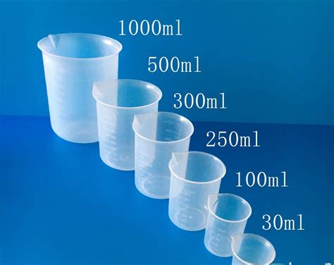 5PCS/Set Laboratory School Teaching Plastic Beaker Set 5 Graduated Polypropylene Beakers 5 Sizes ...
