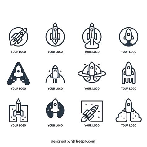 Premium Vector | Spaceship logo collection