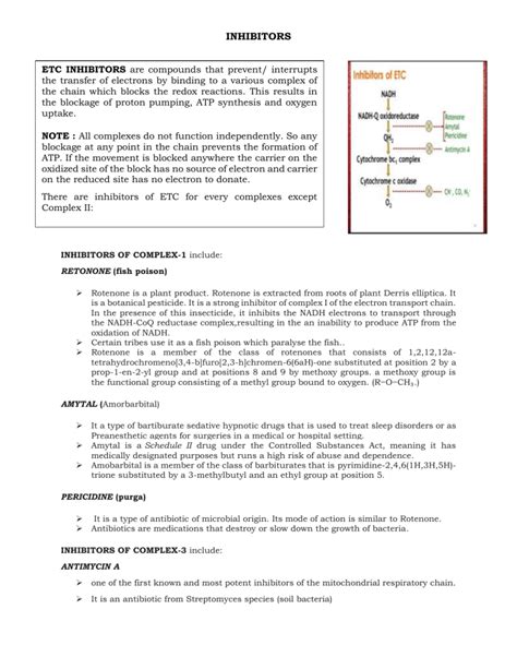 INHIBITORS OF ETC & ATP SYNTHASE