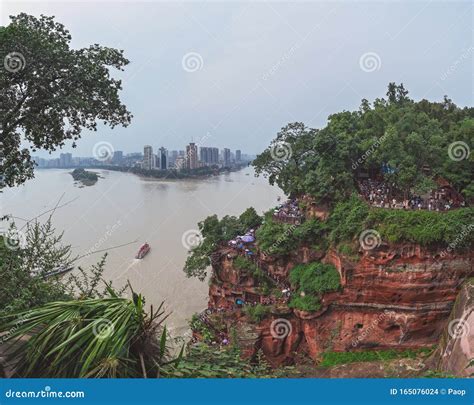 View of Leshan Town in China Editorial Stock Image - Image of dadu ...