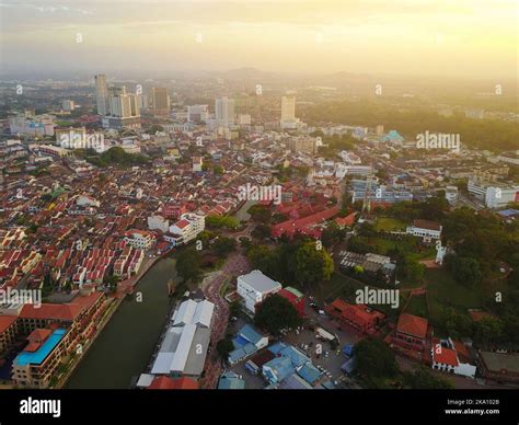 Aerial view of Malacca city during sunrise Stock Photo - Alamy