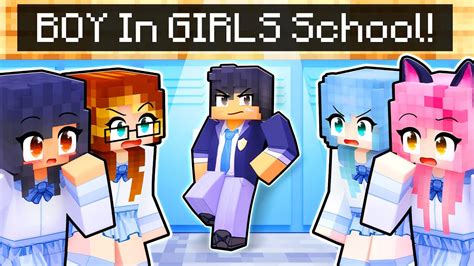 BOY in an ALL GIRLS Minecraft School! - YouTube