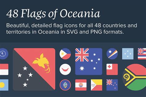 The Flags of Oceania Icon Set - Design Cuts