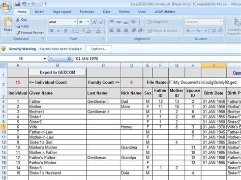 Genealogy Research Log Excel Template