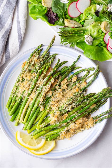 Parmesan Roasted Asparagus with Panko Breadcrumbs - Cooking For My Soul