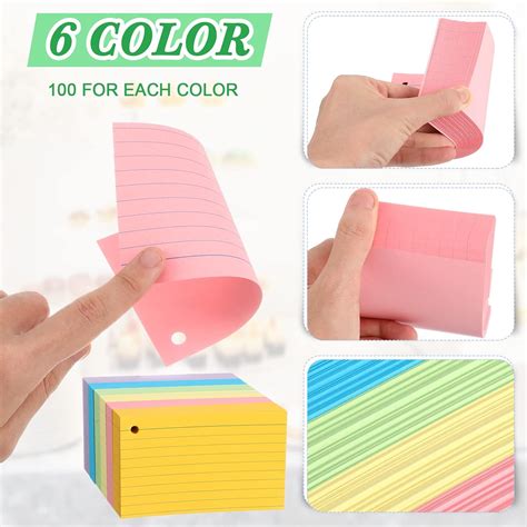 Buy 600 Pieces Index Cards 3 x 5 Ruled Flash Cards with 12 Colored ...