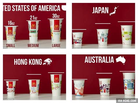 McDonald's cup size compared to US. - 9GAG