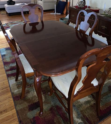 Queen Anne Solid Cherry Wood Dining Room Table and Chair Set - Etsy