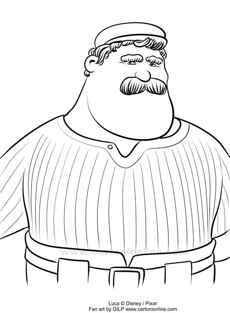 Massimo Marcovaldo from Luca (Disney/Pixar) coloring page