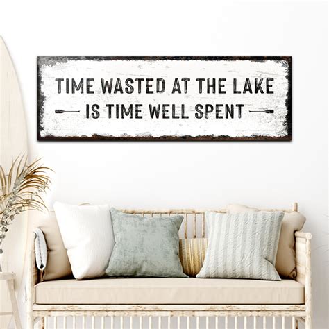 Time At The Lake Sign - Tailored Canvases