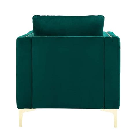 Modern Velvet Armchair Tufted Button Accent Chair, Club Chair with ...