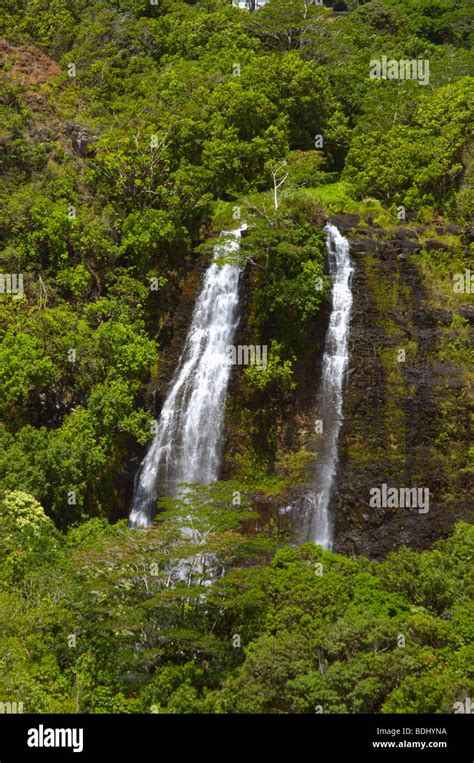 Opaekaa Falls Kauai HI Stock Photo - Alamy