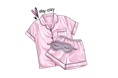 Fashion morning clipart, cozy pajamas planner clipart