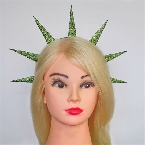 Statue Liberty Crown Lady Liberty Glitter Headband Green Spikes Halo Patriotic Costume - Etsy ...