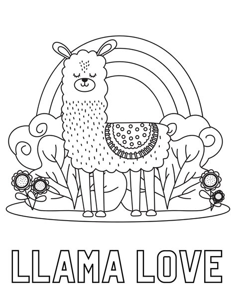 Cute Llama Coloring Pages | Two Kids and a Coupon