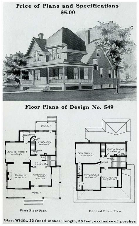 Radford - 1903 - Queen Anne free classic with wrap around porch | Craftsman style house plans ...