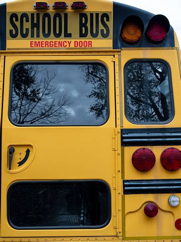 School Bus Back Door Stock Photo - Download Image Now - iStock