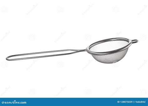 Tea Strainer with Handle Isolated on White Background Stock Image - Image of object, beverage ...