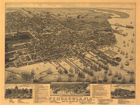 Historic Map - Pensacola, FL - 1885 | World Maps Online