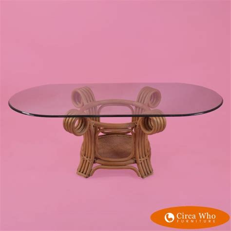 4 Band Rattan Oval Coffee Table | Circa Who