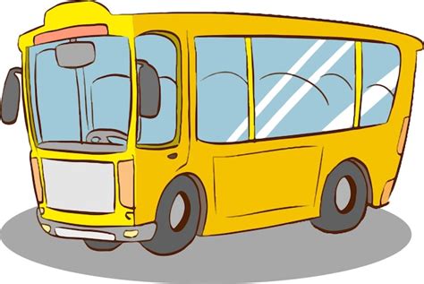 Ilustración de vector de dibujos animados de autobús escolar | Vector Premium