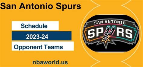 San Antonio Spurs Complete Schedule 2023-24