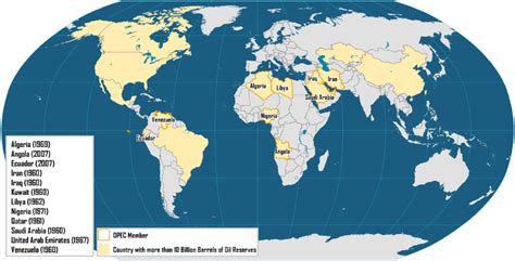 OPEC Members and Countries with more than 10 Billion Barrels of Oil Reserves | The Geography of ...